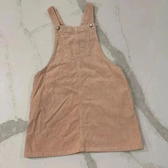 Forever 21 Dresses & Skirts - Forever 21 Light Pink Coquette Corduroy Overall Dress Women’s Size Small